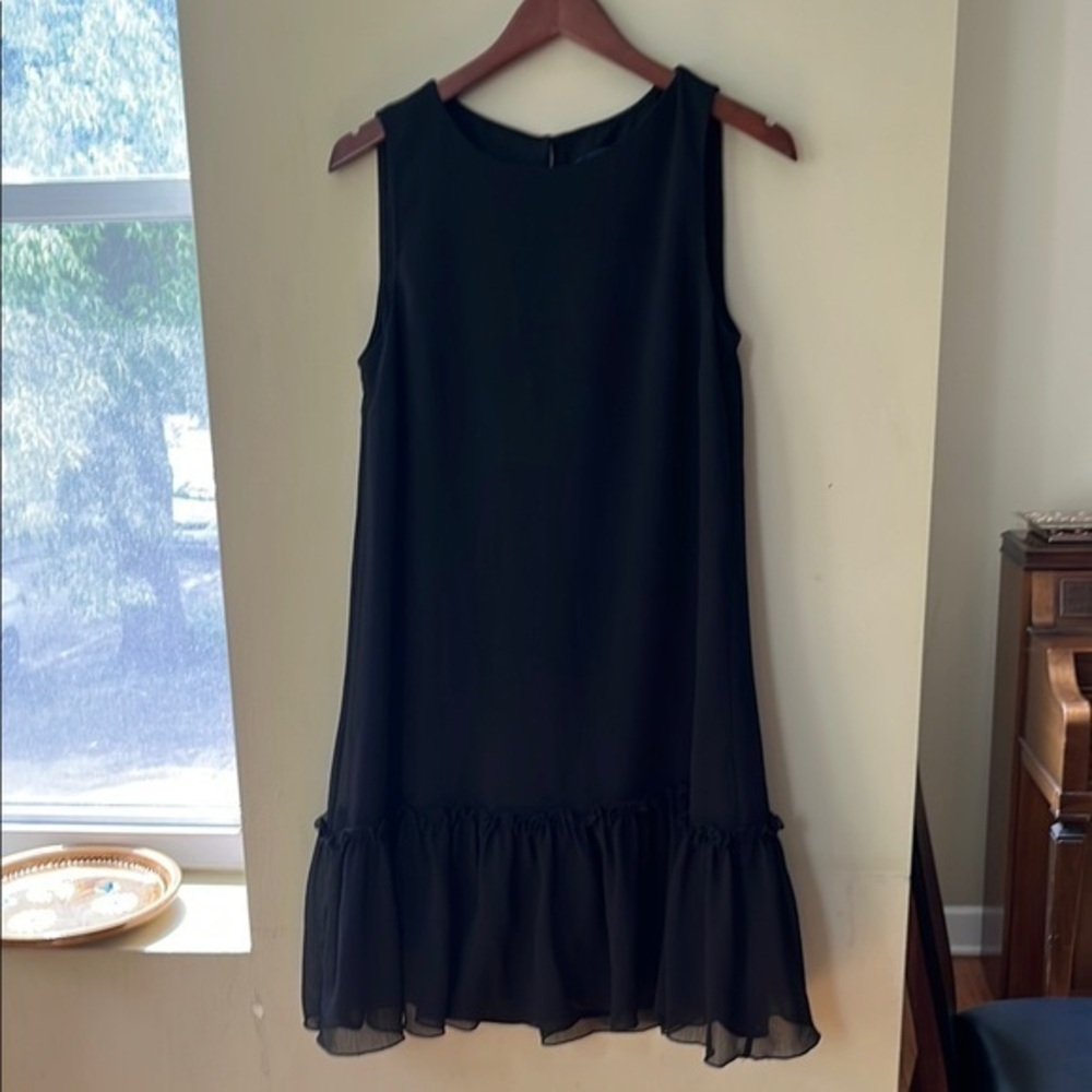 Tommy Hilfiger Black Sleeveless Chiffon Ruffled Mini Dress 6